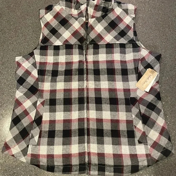 North River Outfitters Western Quilted Heather Grey Red Vest Sz M - Picture 2 of 10